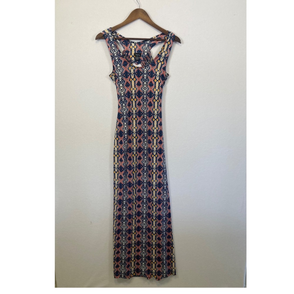 Rue 21 Maxi Dress Geometric Print Sleeveless Racerback Boho Festival Size S